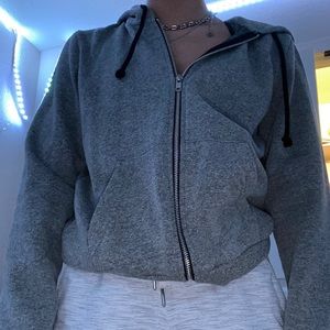 Gray zip up jacket
